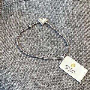 Kendra Scott Silver Bracelet with White Heart Charm